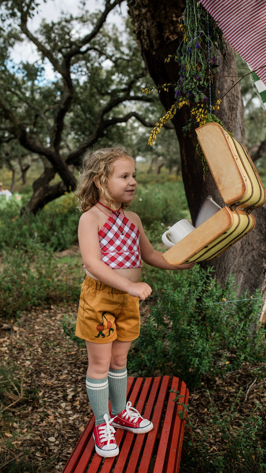 Denim Cherries Shorts