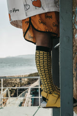 Yellow Geometric Sock