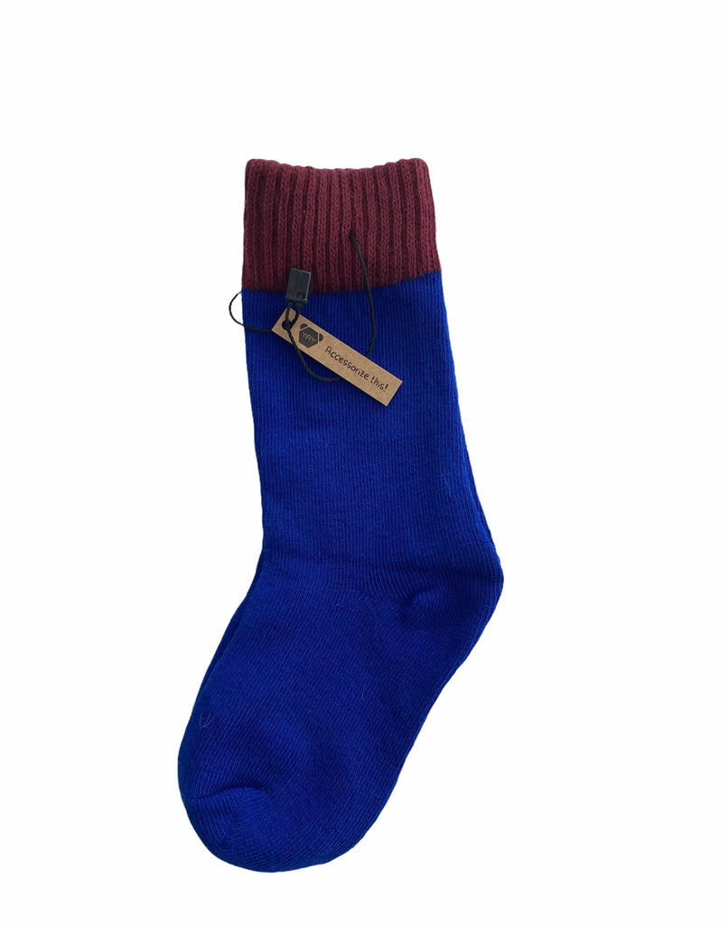 Blue Color Block Socks