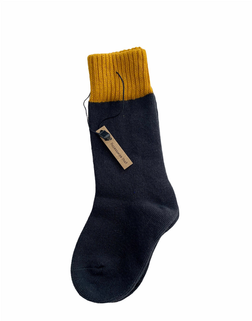 Yellow Color Block Socks